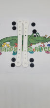 Load image into Gallery viewer, Snappy Shoe Rivets Kid Size Replacement Straps for Croc Clogs also built in Charm Holder and Bonus Rivets