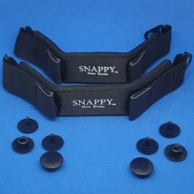 Load image into Gallery viewer, Black Comfort Relax fit Heel Straps for Clog Shoes with 4 Rivets!