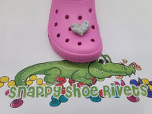 Load image into Gallery viewer, Big glitter heart shoe charm