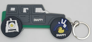 Shappy Snappy Truck Keychain and shoe charm holder with 2 charms (Green/glow in the dark or Grey)