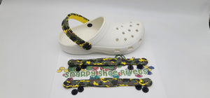 Snappy Shoe Rivets - Replacement Straps for Clogs (White/Red/Yellow/Blue/Pink Camo) - Variety of Colors - Bonus 4 Rivets