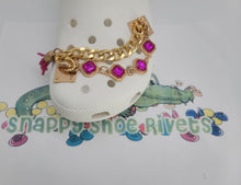 Load image into Gallery viewer, Shoe Charm Chains PINK STONE #B4 fits your croc shoes
