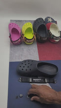 Load and play video in Gallery viewer, Snappy Shoe Rivets Kid Size adjustable Replacement Straps for Croc ClogsC12 to M7

