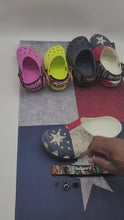 Load and play video in Gallery viewer, Snappy Shoe Rivets Kid Size adjustable Replacement Straps for Croc ClogsC12 to M7

