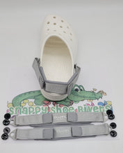Load image into Gallery viewer, Grey Comfort Relax fit Heel Straps for Clog Shoes with 4 Rivets!
