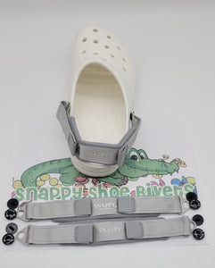 Grey Comfort Relax fit Heel Straps for Clog Shoes with 4 Rivets!