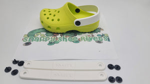 Snappy white strapsSnappy replacement straps with rivets fits clogs